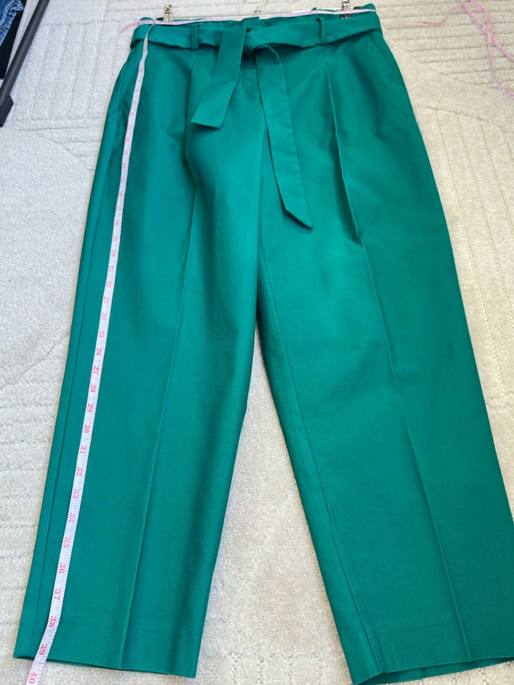 NWT Ann Taylor Emerald Green High Rise Tie Waist Wide Leg Pants Size 10 - Picture 5 of 7